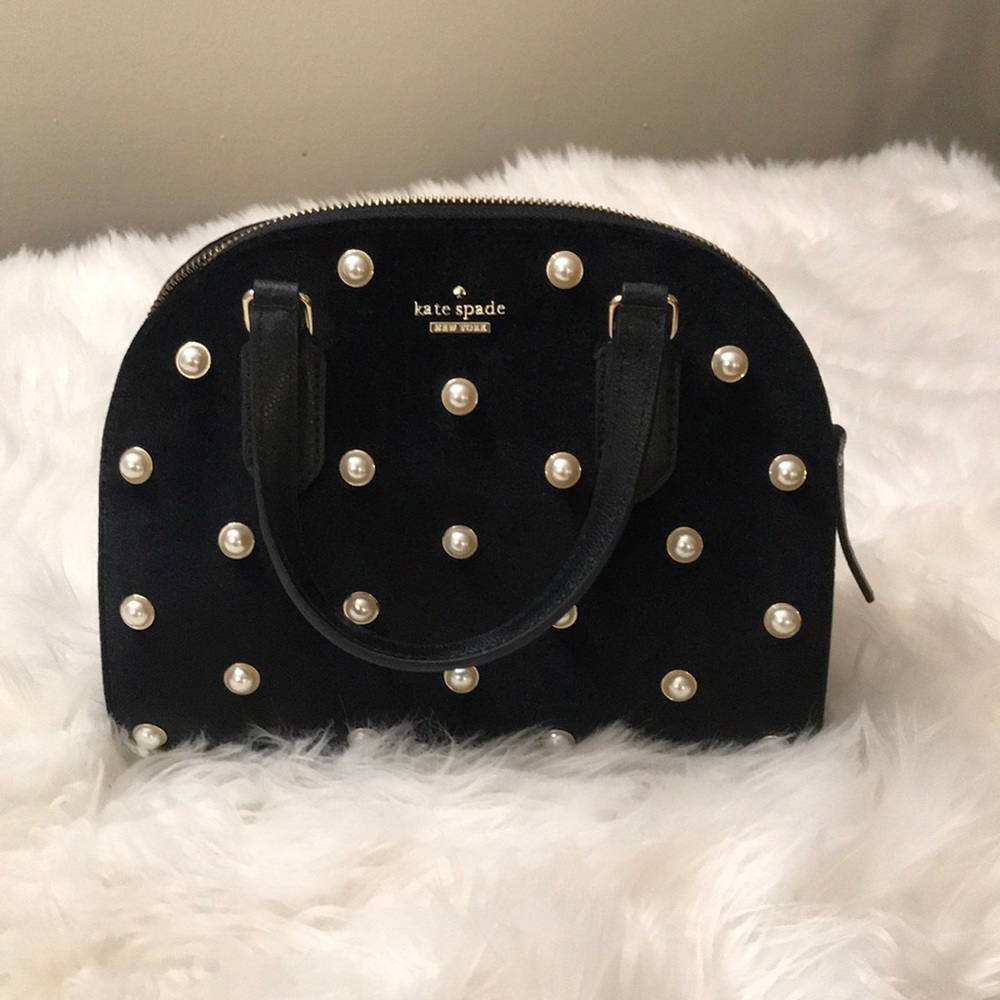 Kate Spade Velvet Pearl Handbag